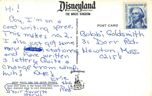 # A641 TARJETA POSTAL DE DISNEYLANDIA, BLANCANIEVES Y AMIGOS - Imagen 2 de 2