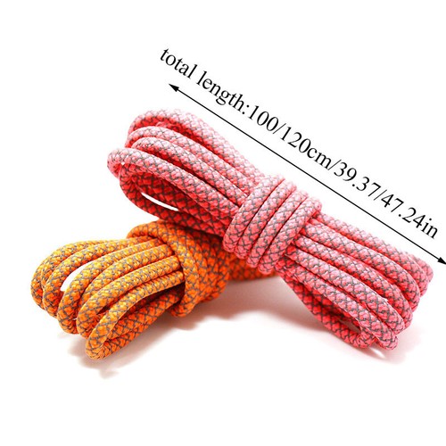 Round Rope Reflective Shoelaces With Stripe For Hiking Walking Boot Shoes Laces - Picture 2 of 31