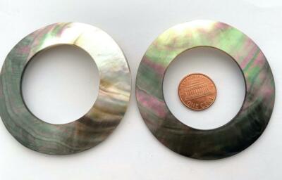 Huge Inch Diameter Genuine Shell Donut Hoops Beads Findings - Main Image