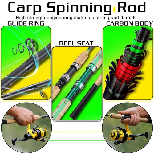Fishing Rod and Reel Combo  Carbon Fiber Spinning Rod and 3 Model Spinning Reel - Picture 15 of 23
