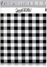 - 10X13 (100 Pack) Gingham Plaid Poly Mailer Envelope Plastic Custom Mailing & S