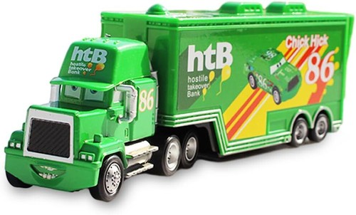 Set of 2 Disney Pixar Cars No.86 Chick Hicks Truck &Car Diecast Toys 1:55 Car - Afbeelding 4 van 17