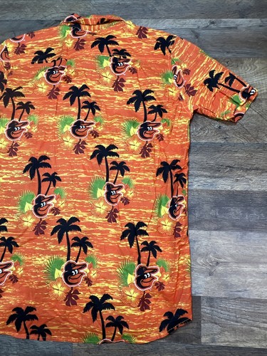 Baltimore Orioles Mens Button Up Shirt Hawaiian Beach MLB Baseball Sz Medium - Picture 14 of 15