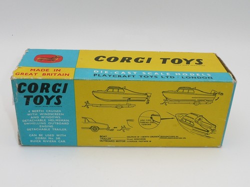 Corgi 104 Dolphin 20 Cruiser on Wincheon Trailer " original BOX only " - Picture 2 of 8