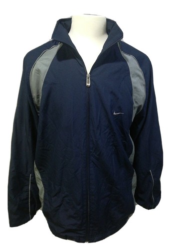 Nike Full Zip Windbreaker Jacket Men’s Size XL Blue with Hidden Hood  - Picture 1 of 8