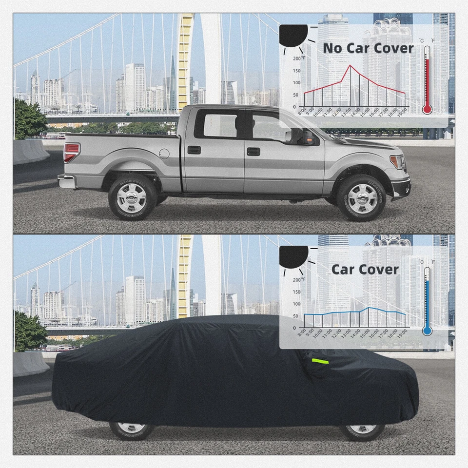 Truck Cover Outdoor Waterproof Dust Duty Resistant For Chevrolet R10 C10 K10 - Image 3 of 4