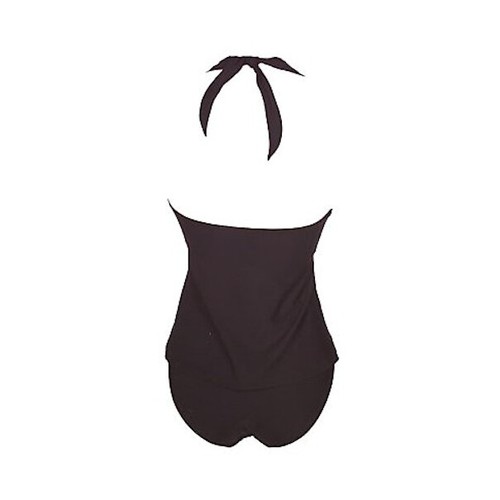It Figures! HIP HIDER Zebra Print Swim Trends Halter Tankini BLACK Size 18W - Picture 2 of 2