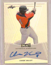 CHASE VALLOT 2014 LEAF METAL DRAFT BASEBALL ON CARD SILVER ROOKIE AUTO