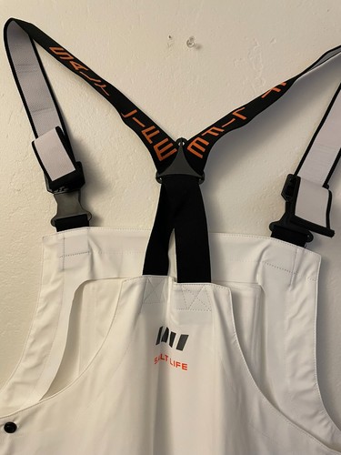 239M- NWT Salt Life Fishing Bib Pants Suspenders SLX-Men’s Size MED. White NEW - Picture 6 of 10