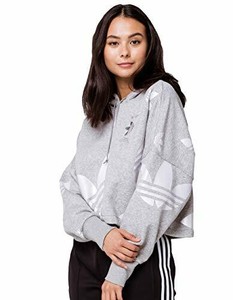 grey cropped adidas hoodie