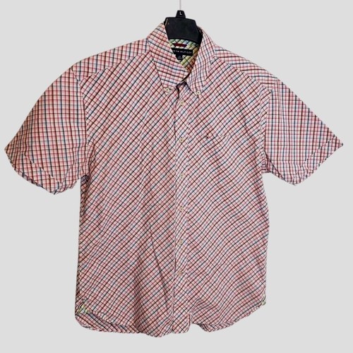Tommy Hilfiger Large 80's 2-ply Fabric Checkered Button Down Shirt Cotton - Picture 1 of 6