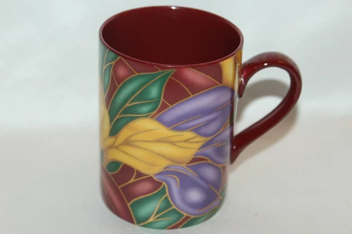 Fitz & Floyd CLOISONNE TROPICANA Gold Trim Fine Porcelain Coffee Tea Mug Japan