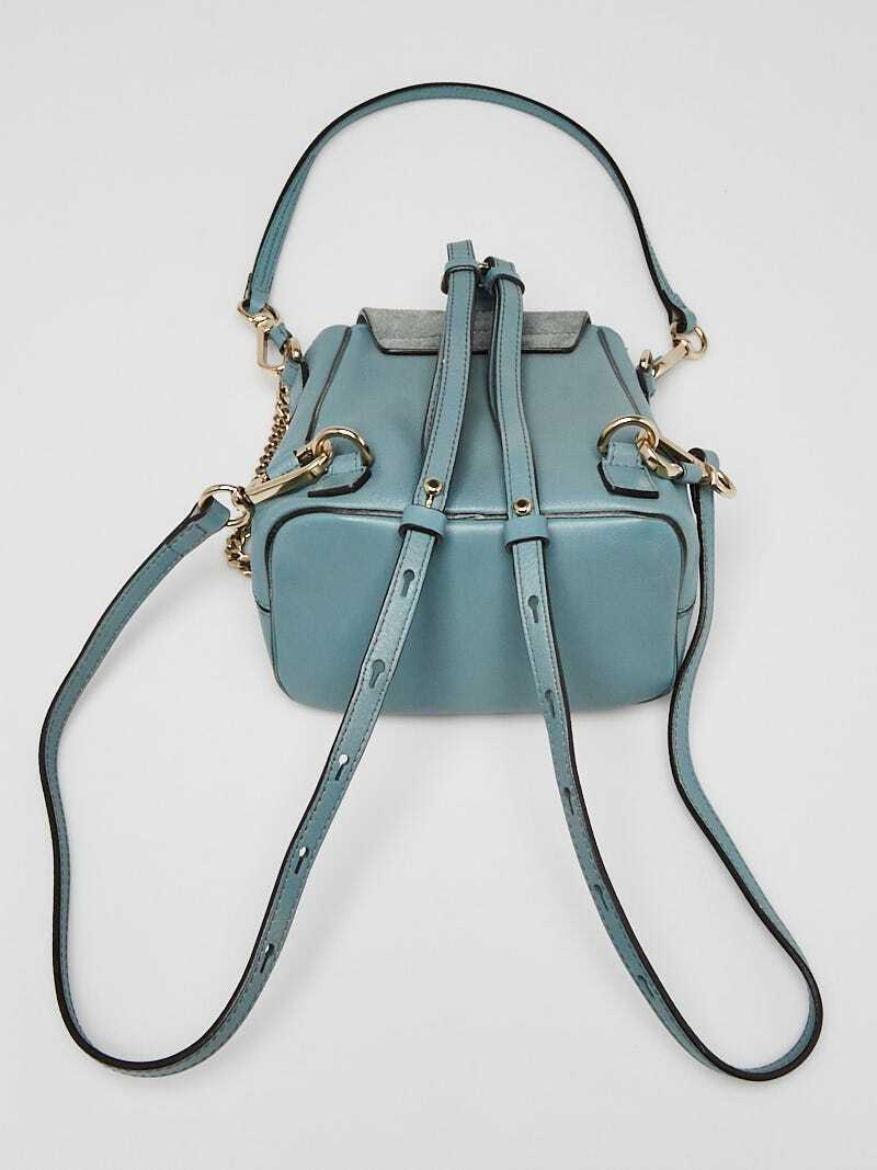 Chloe Light Blue Leather and Suede Mini Faye Backpack Bag | eBay Chloe Light Blue Leather and Suede Mini Faye Backpack Bag | eBay