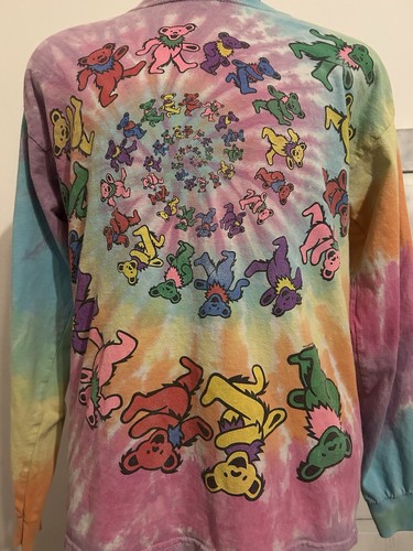 Vintage Grateful Dead Bears Tie Dye Spiral Long Sleeve m NOT LIQUID BLUE - Picture 4 of 12