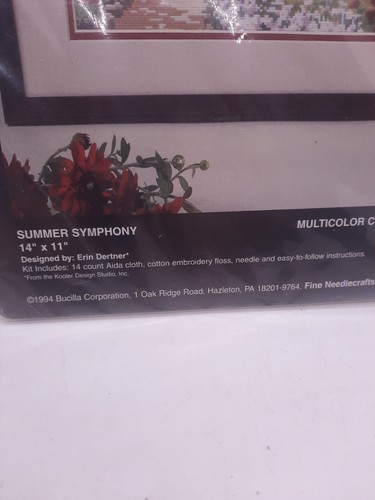Vintage Bucilla Counted Cross Stitch Kit Summer Symphony #40925 14 TC 1994 14x11 - Picture 4 of 7