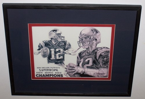 New England Patriots SB XXXVI XXXVIII XXXIX Champions Framed Picture # 3/100 - Picture 3 of 5