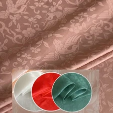 1 Yard*114 cm Vintage Birds Flower Silk Cotton Jacquard Fabric For Dress Natural