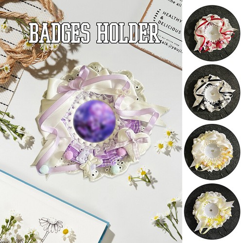 1PC Lace Badge Display Case Cute Anime Emblem Storage Ita-bag Decors Pin Holder - Picture 2 of 17