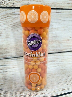 WILTON Cake SPRINKLES Orange Sherbet Decorating Candy Baking Donuts Cookies