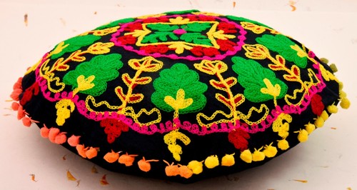 Ethnic Suzani Cushion Cover 16x16" Vintage Embroidered Cotton Throw Pillow Cases - Picture 16 of 42