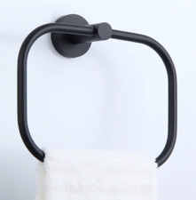 Wall Mount Square Closed Towel Ring Bath Hardware Accessory in Stainless Steel