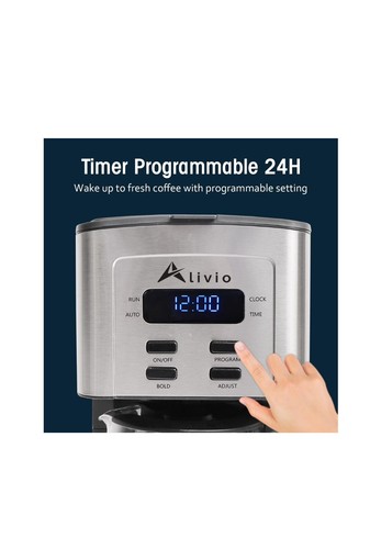1.3L Coffee Maker Filter Coffee Machine with Timer,12 Cup Programmable drip 900W - Picture 2 of 8