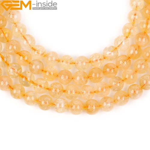 Yellow Citrine Quartz Beads Quartz Loose Beads Jewelry Making 15" Strand Natural - Picture 20 of 48