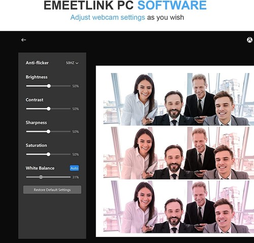 1080P Webcam with 2 Mics, 90° FOV, USB for Zoom, Skype, YouTube, Plug-n-Play - Picture 6 of 9