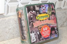 New Celebrate the Millennium Crayola Aluminum Tin Box 1999, 64 Count Crayons