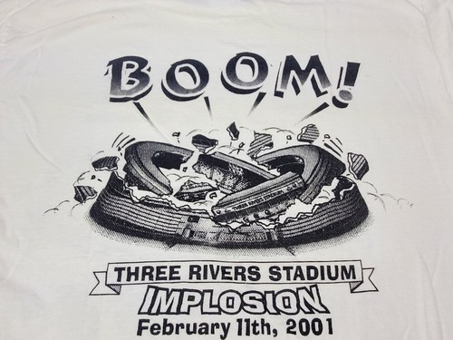 Pittsburgh Three Rivers Stadium Thanks for the Memories "BOOM" on Back T-Shirt - Picture 5 of 6
