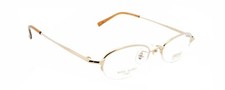 New Authentic SEIKO T207 001 Japan Gold Titanium Half Rim Eyeglasses Frames NOS