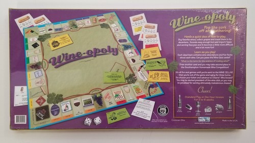 WINE-OPOLY USA Late For The Sky Games A Game Of Cork Poppy Fun Brand NEW SEALED - Picture 4 of 12