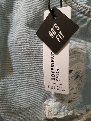 Rue 21 Damen Shorts Größe 10 Blau High Rise Boyfriend Denim Used-Look 90er - Bild 5 von 14