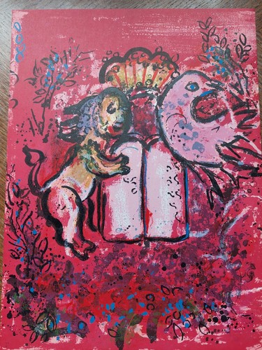 Marc CHAGALL Original lithograph "Lion with the Tablets of Law", 1962 - Picture 7 of 7