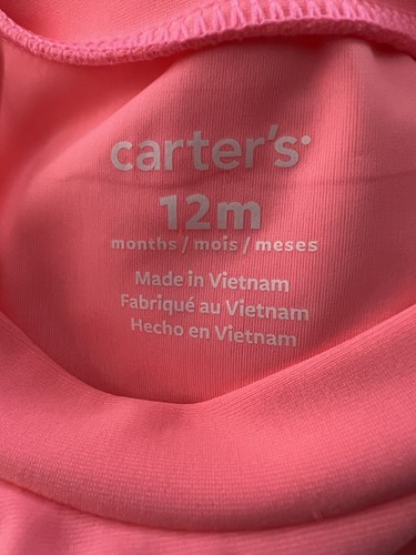 Carter's Baby Girls 2 pezzi UPF 50+ taglia 12M nuovo con etichette • rosa floreale sirena - Foto 4 di 6