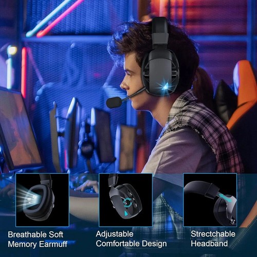 Gaming Headset with Mic 2.4G Bluetooth Headphone USB 3.5mm Wired 3 Modes3210 - Picture 4 of 10