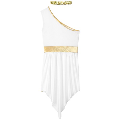 Men Robe Greek Dresses With Headband Sleeveless Dress Up Emperor Toga Grecian - 第 12/27 張圖片