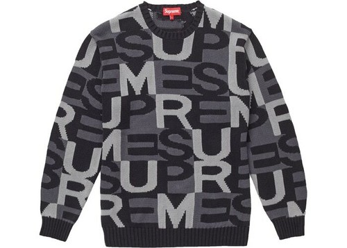 Supreme FW18 Big Letters Sweater - Black Size M (Medium) 100% Authentic!