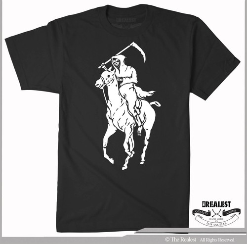 Sensenmann Polo T-Shirt Classic Hip Hop SANTA MUERTE KILLIN IT NARCOS - Bild 5 von 6