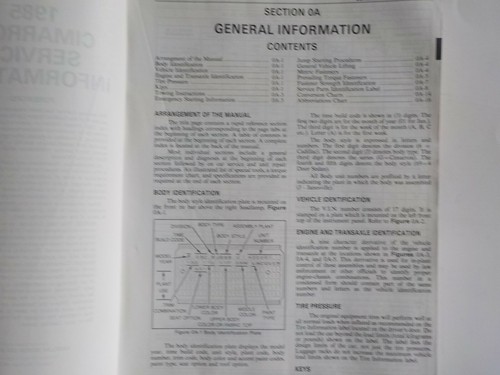 CADILLAC 1985 CIMARRON Factory SERVICE INFORMATION MANUAL No H-2110 - Imagen 7 de 12