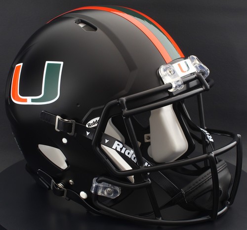 MIAMI HURRICANES NCAA Riddell Speed Full Size AUTHENTIC Football Helmet - Picture 2 of 4
