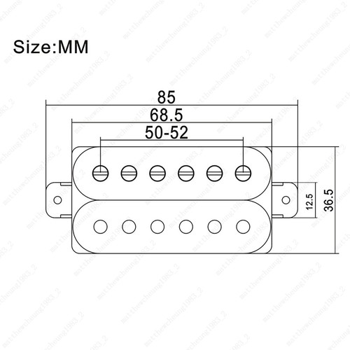 Guitar Humbucker Passive Pickup Neck / Bridge 50mm 52mm Ceramic Magnet 16 Color - Picture 6 of 38