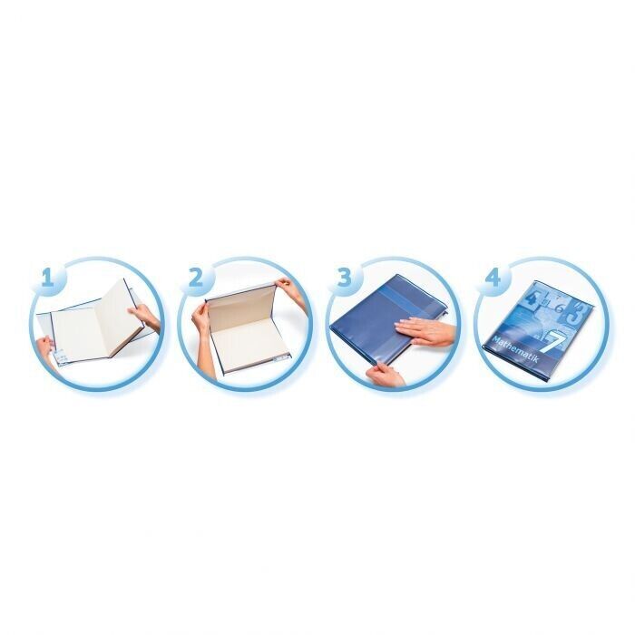 1 Stück HERMA Hermäx Rand blau starke Buchschoner Buchumschlag Buchhülle