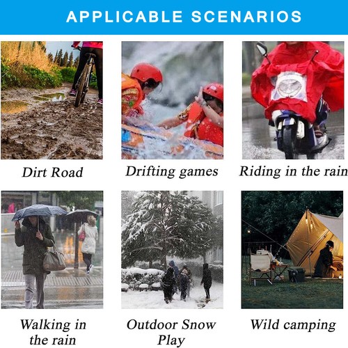 Zapatos de lluvia reutilizables cubiertas impermeables antideslizantes unisex botas protectoras - Imagen 9 de 13