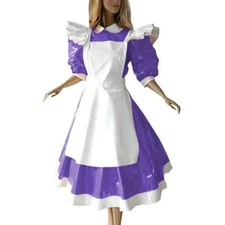 Lockable Long Maid Uniform Halloween Maid Cosplay Costume A-Line Dress Sets