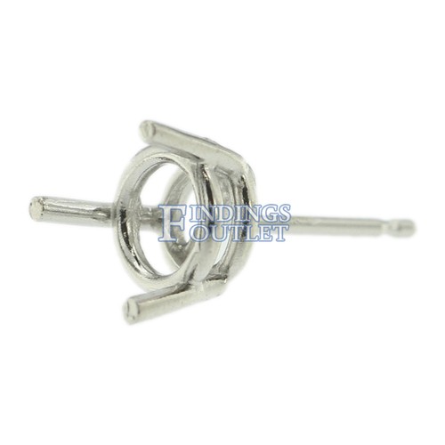 14K Weißgold runder Draht Korb Ohrstecker Befestigung Fassung Push Back Pfosten - Bild 13 von 52