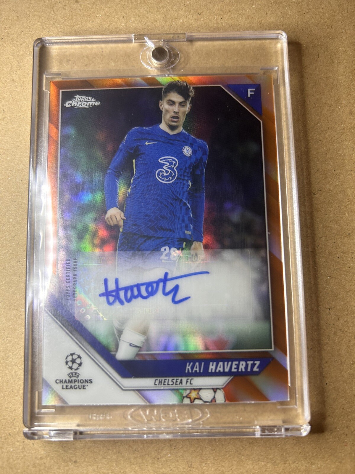 2021-22 Topps Chrome UCL Orange Refractor /25 Kai Havertz #CA-KH Auto