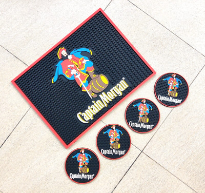 Captain Morgan WH/BN Tropfmatte Barmatte Barrunner spillmat & 4pcs beer coasters
