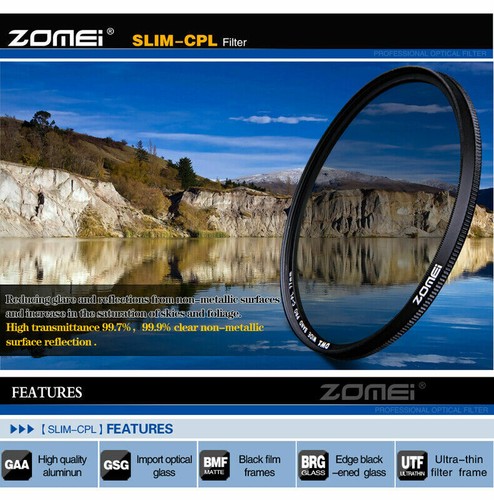 Circular Polarizing Polarizer Zomei 52MM Slim AGC Optical Glass PRO CPL Filter - Picture 4 of 10