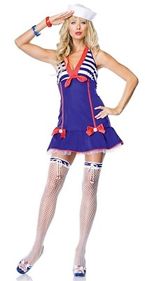 Leg Avenue Kostüm Darling Deckhand 83517 blau/rot Medium/Large - Bild 1 von 1